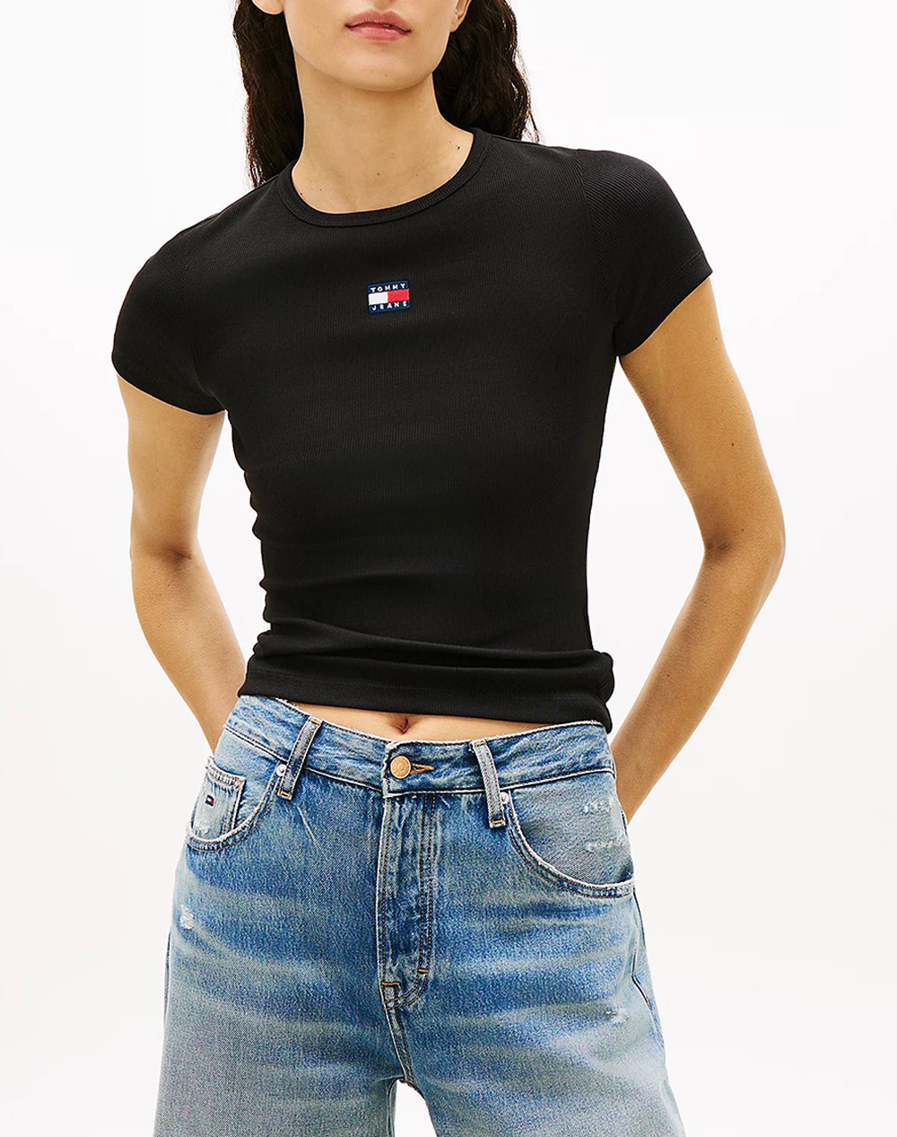 TOMMY JEANS TJW SLIM BADGE RIB TEE