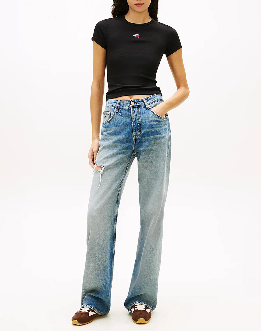 TOMMY JEANS TJW SLIM BADGE RIB TEE