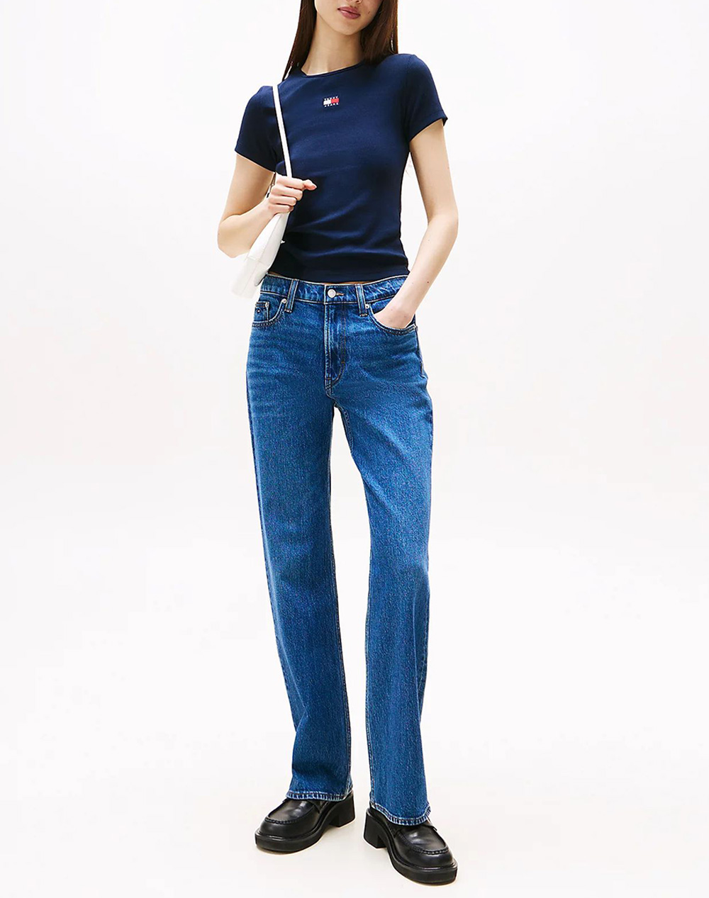 TOMMY JEANS TJW SLIM BADGE RIB TEE