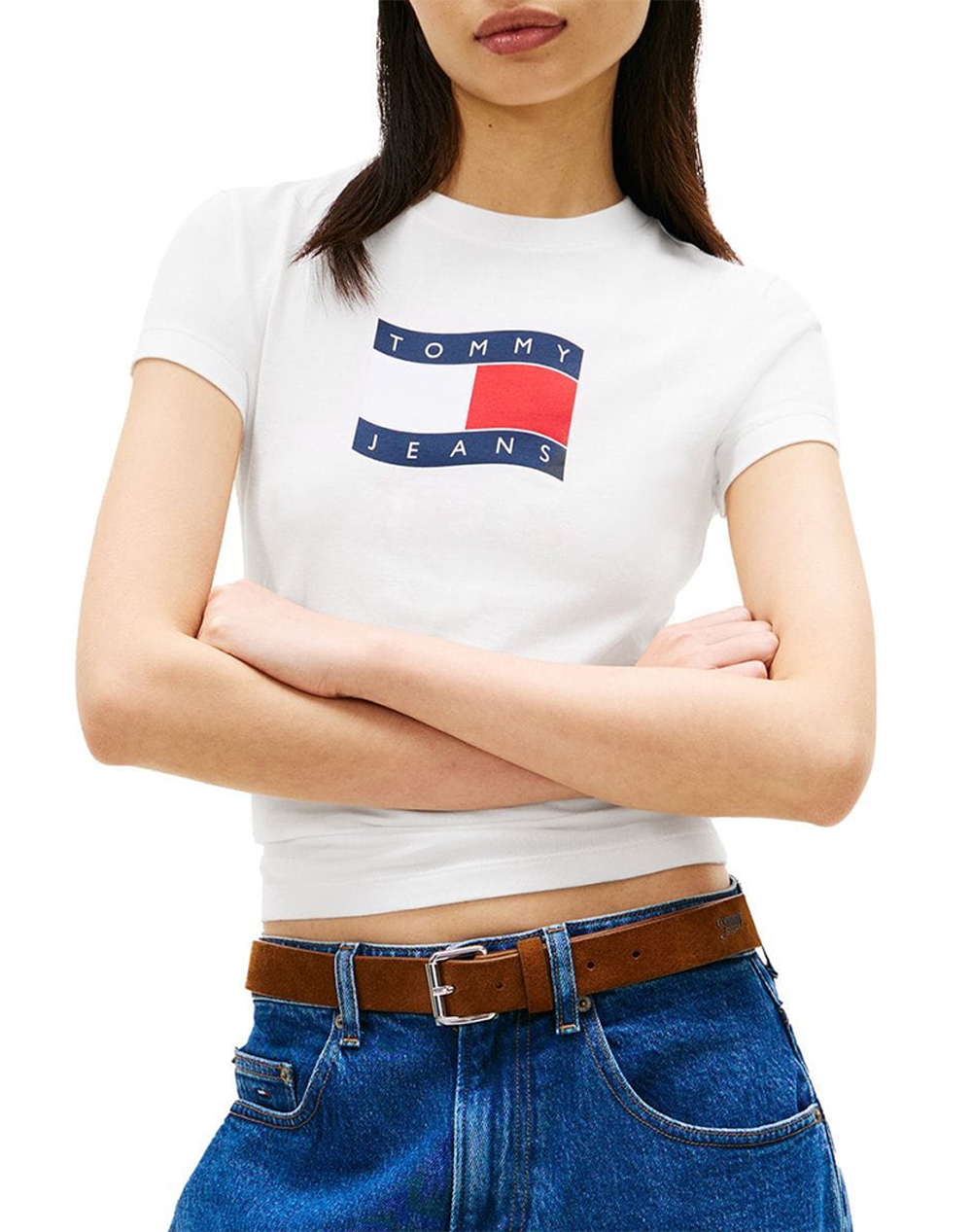 TOMMY JEANS TJW SLIM WAVY FLAG TEE EXT