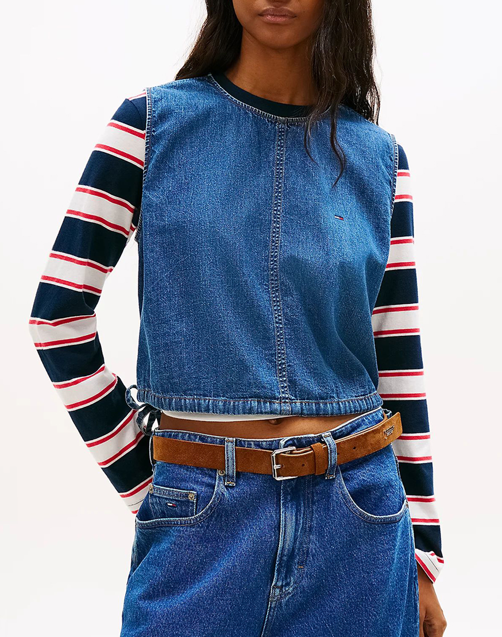TOMMY JEANS TJW TIE SIDE CHAMBRAY BLOUSE