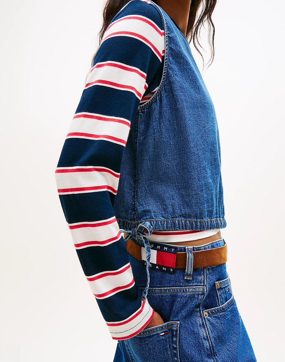 TOMMY JEANS TJW TIE SIDE CHAMBRAY BLOUSE