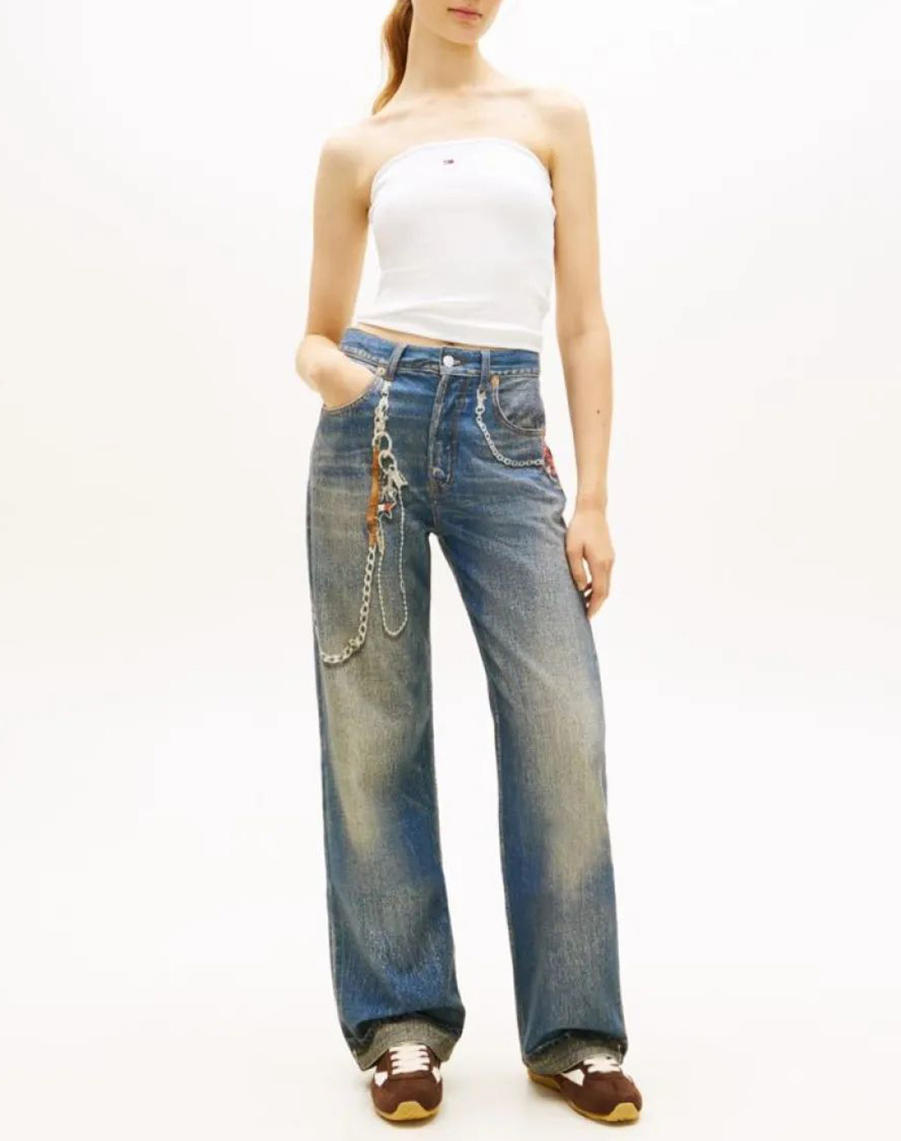 TOMMY JEANS TJW SLIM SH BANDEAU RIB TOP