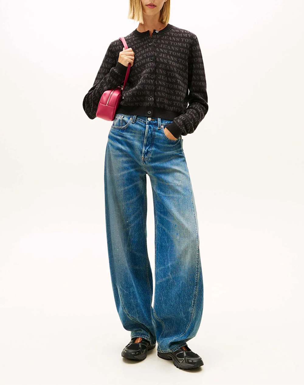 TOMMY JEANS TJW AOP CROP CREW CARDIGAN