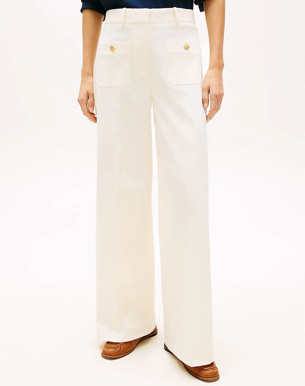 TOMMY HILFIGER PREPPY COTTON WIDE LEG CHINO