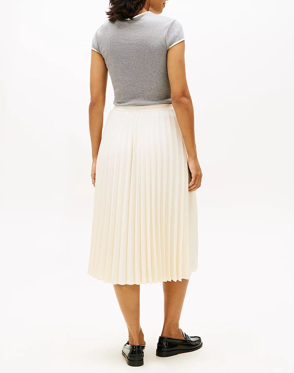 TOMMY HILFIGER FLUID PLEATED PULL ON MIDI SKIRT