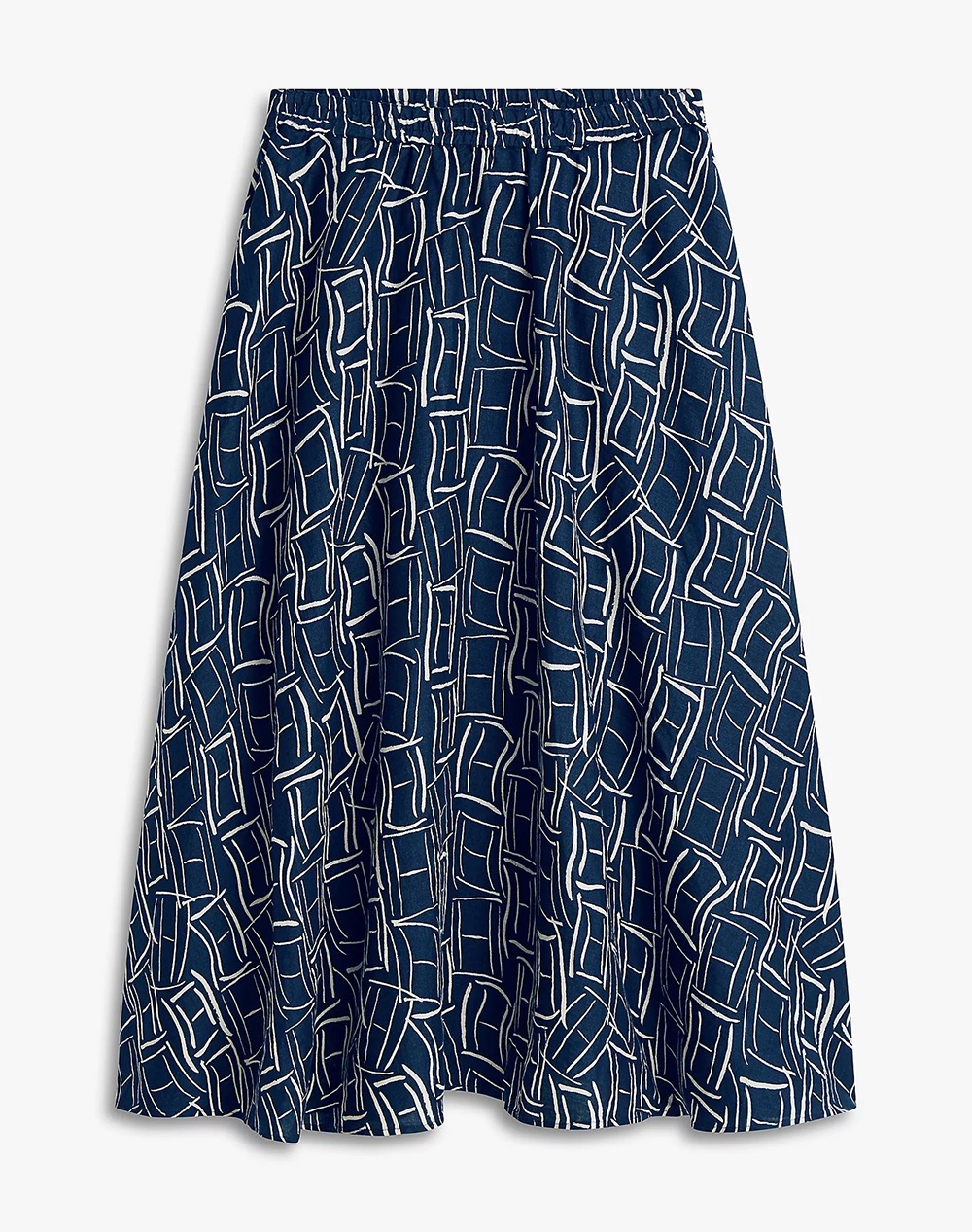 TOMMY HILFIGER ESS LINEN FLARE MIDI SKIRT