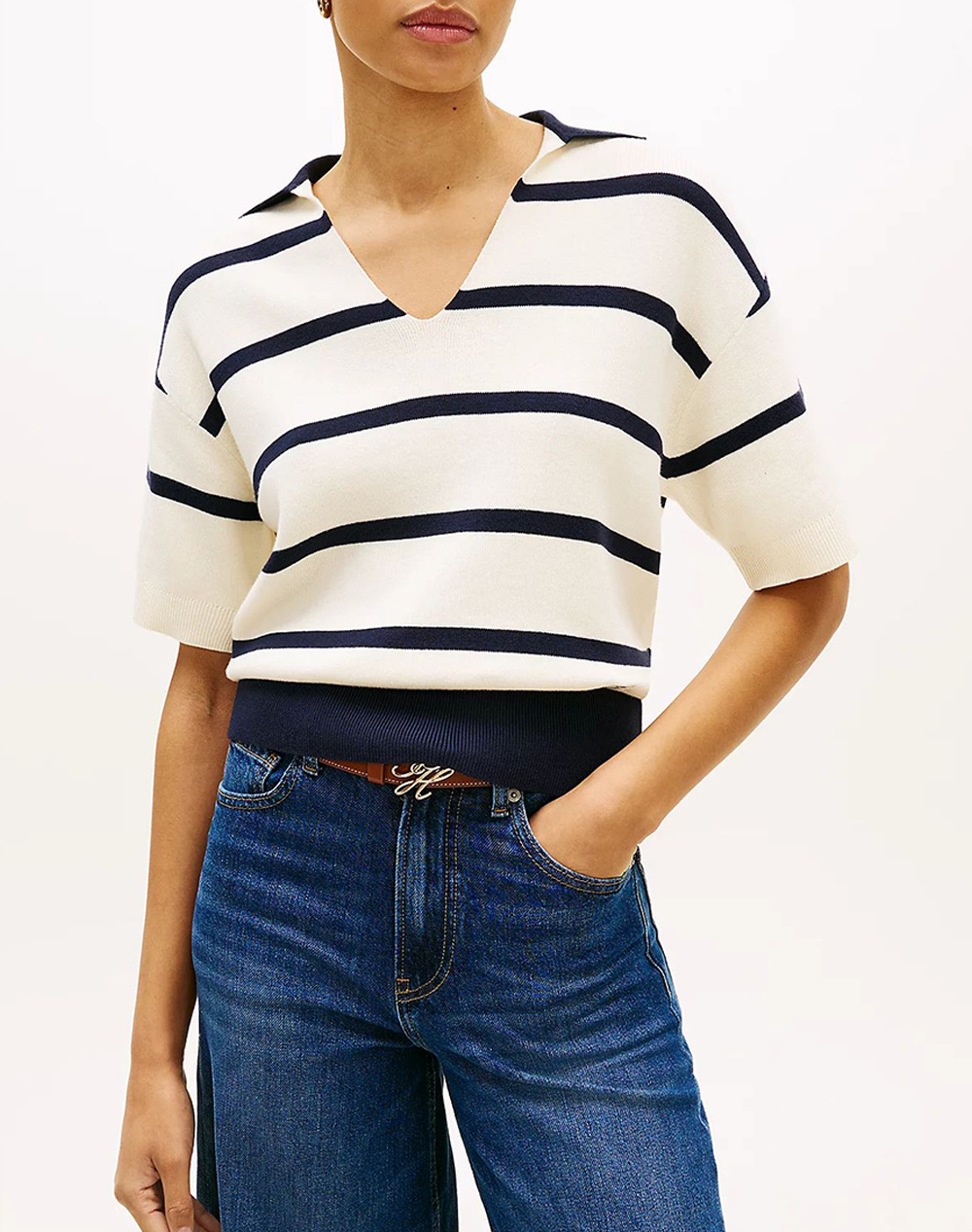 TOMMY HILFIGER MINI STP CO OPEN POLO SS SWT