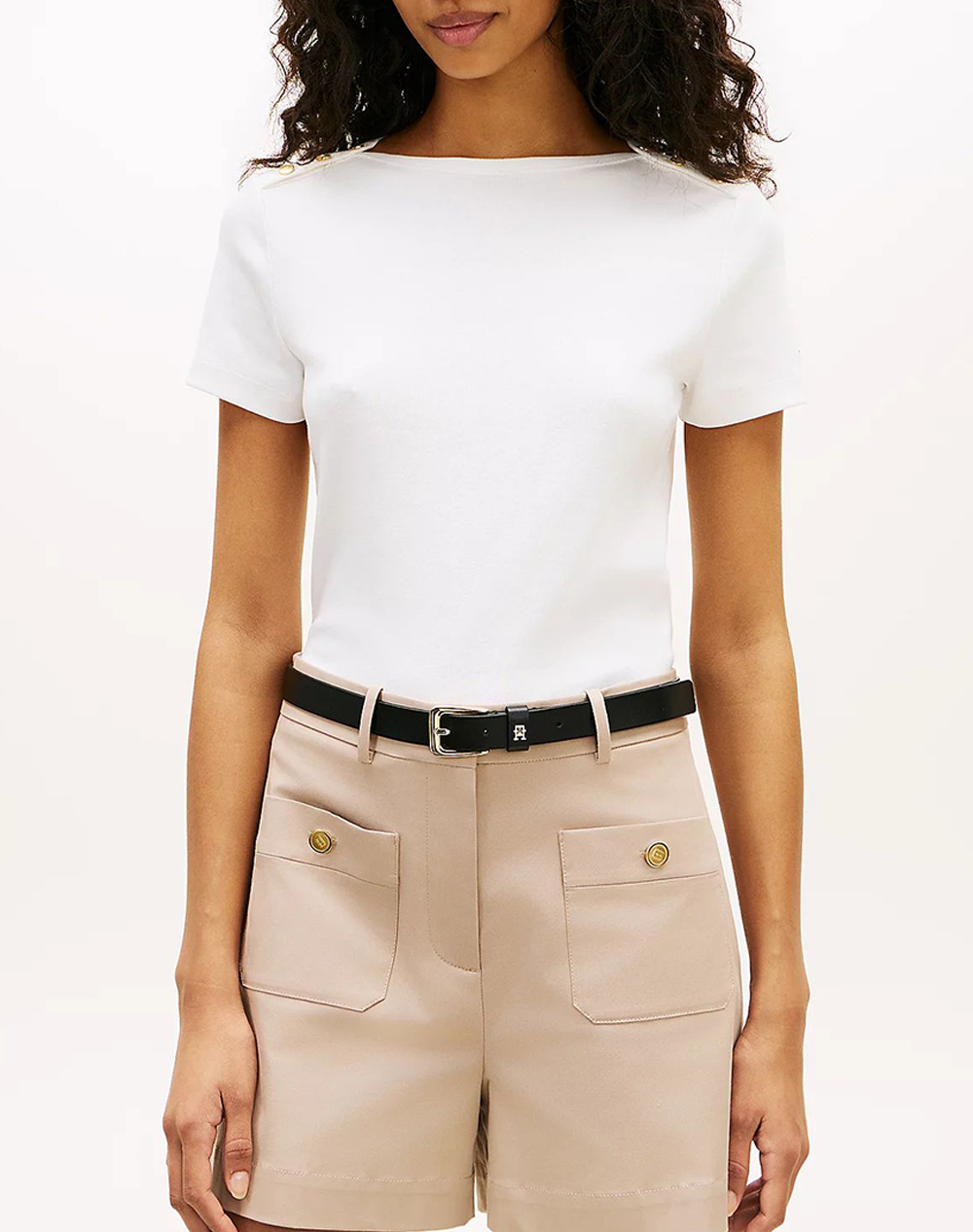 TOMMY HILFIGER GOLD BUTTON SLIM SS TEE