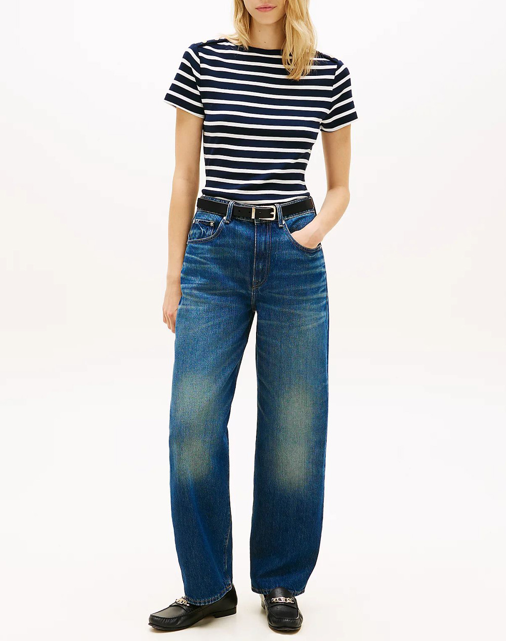 TOMMY HILFIGER GOLD BUTTON SLIM SS TEE