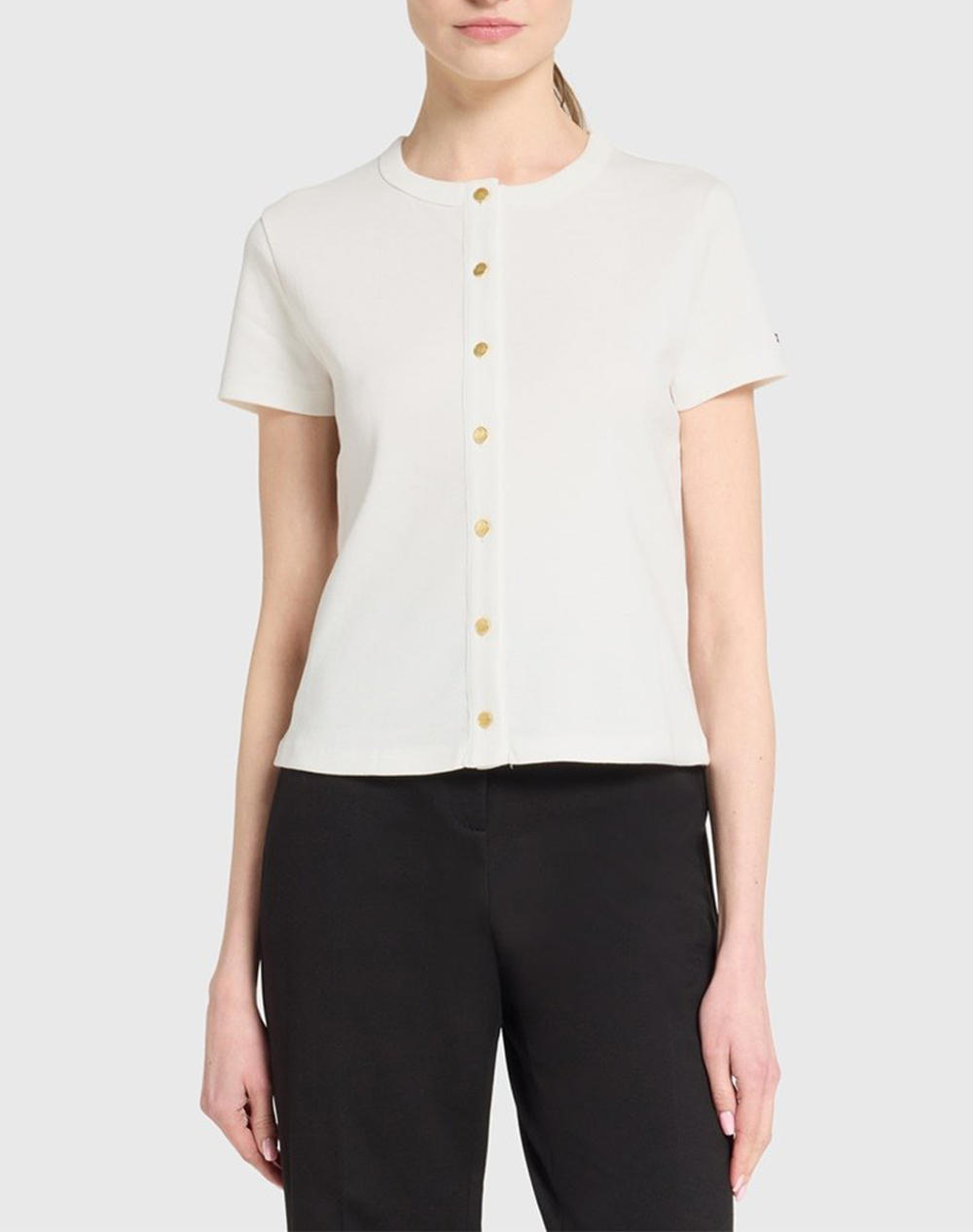 TOMMY HILFIGER GOLD BUTTON SLIM SS TEE