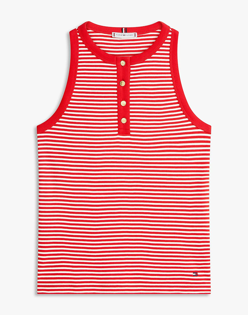 TOMMY HILFIGER GOLD BUTTON HENLEY TOP