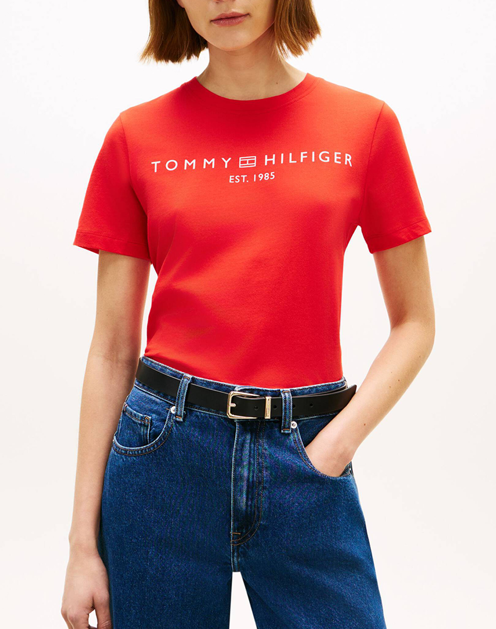 TOMMY HILFIGER REG CORP LOGO C-NK SS