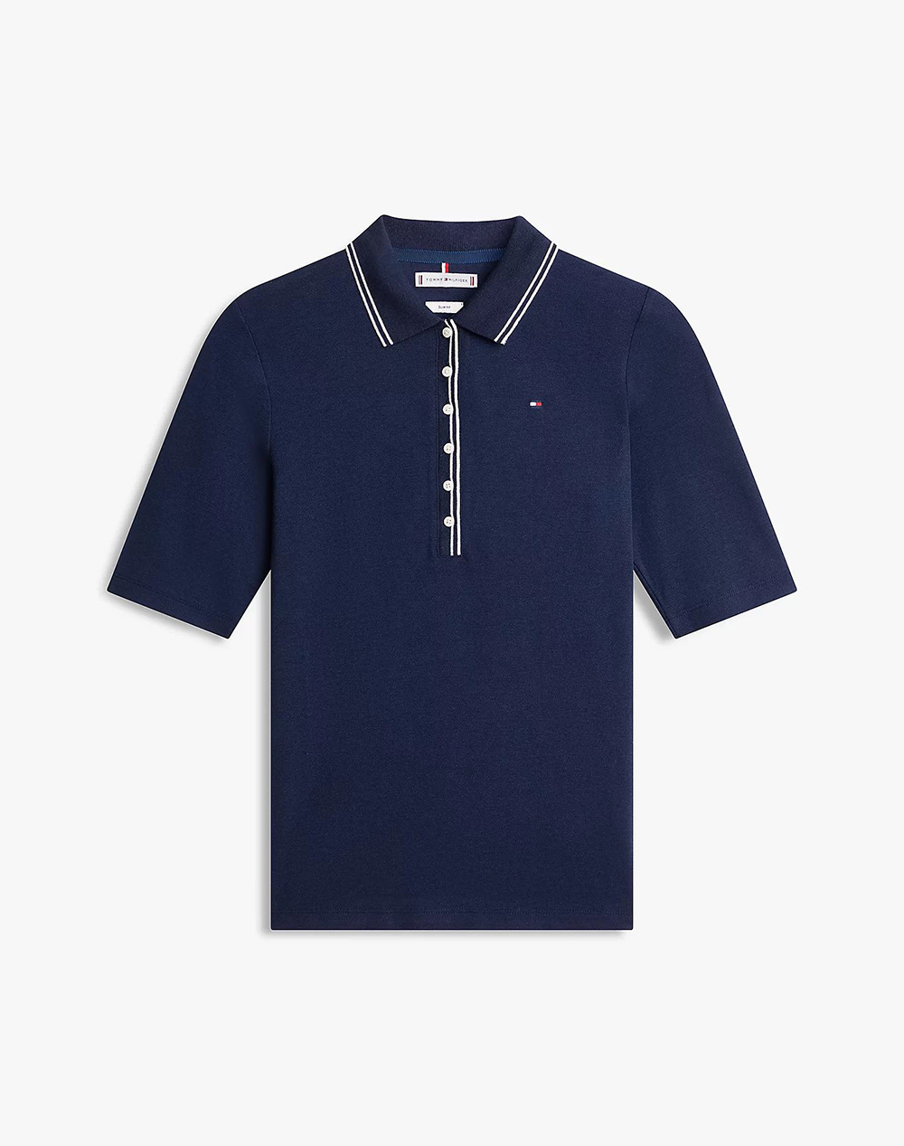 TOMMY HILFIGER LYOCELL TIPPING SLIM 1/2SLV POLO