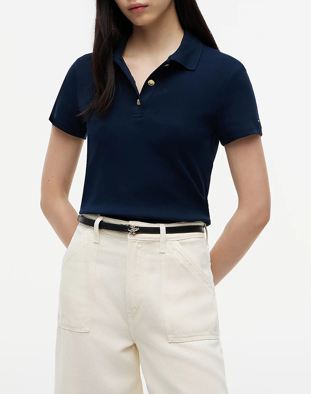 TOMMY HILFIGER GOLD BUTTON SLIM SS POLO