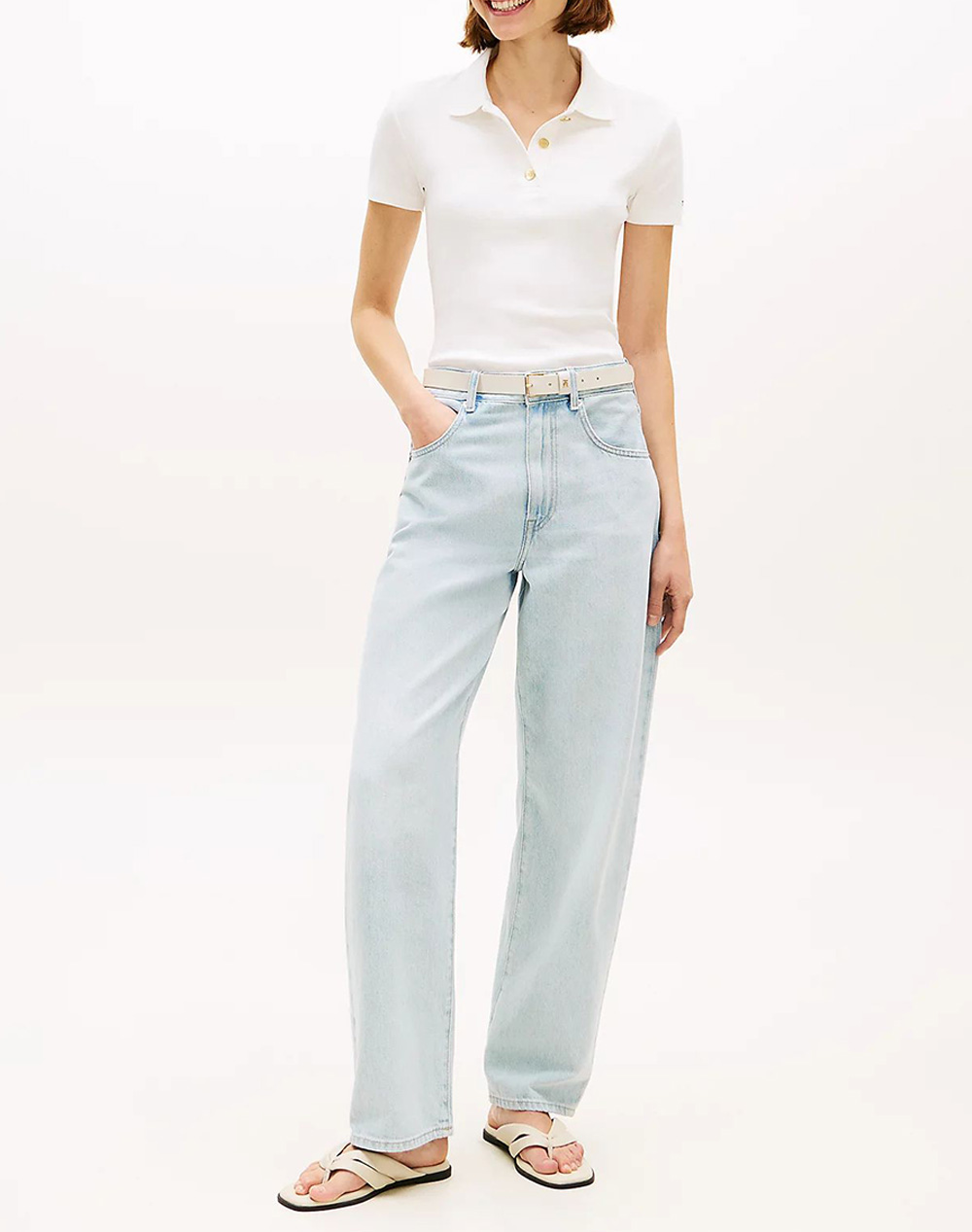 TOMMY HILFIGER GOLD BUTTON SLIM SS POLO