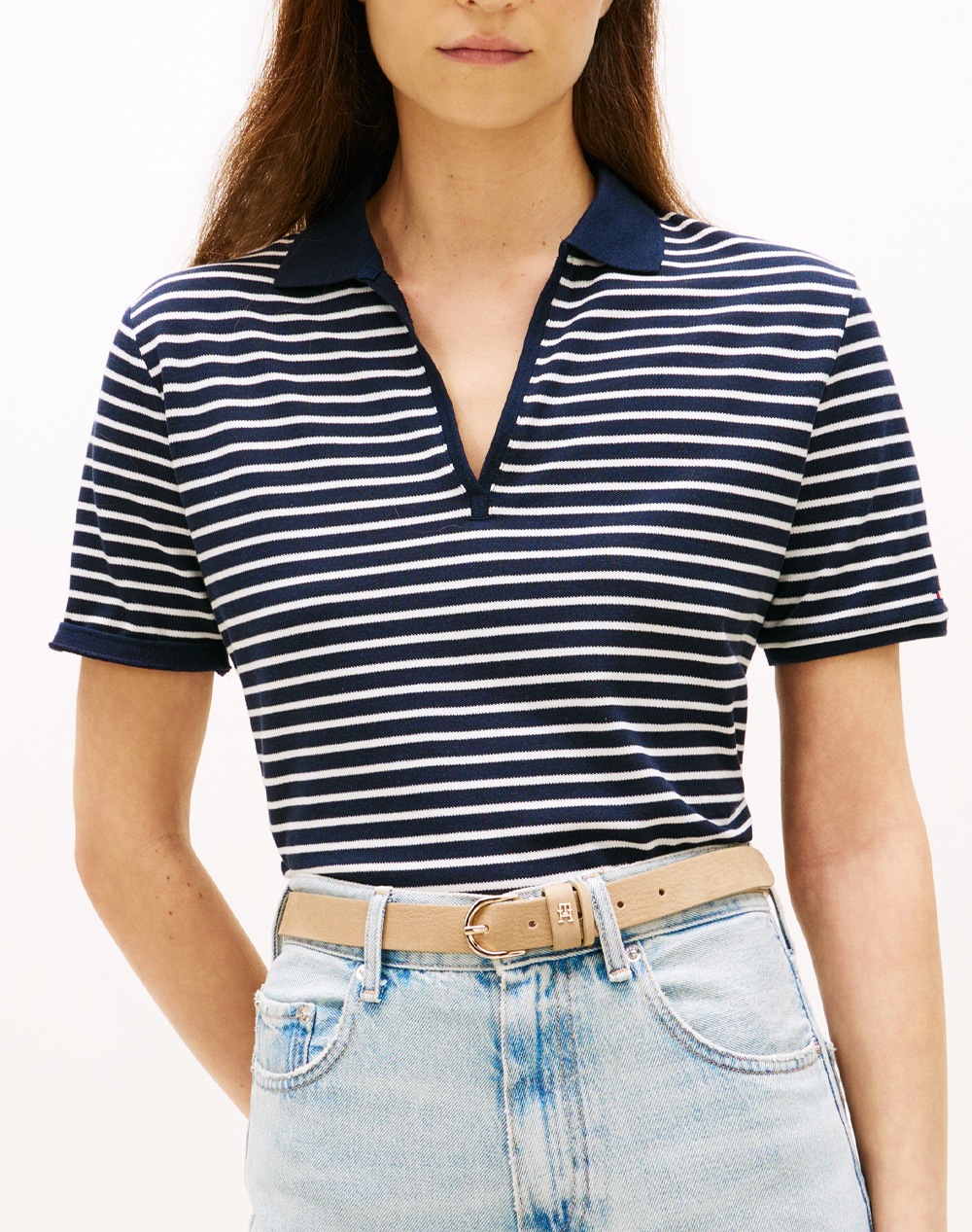 TOMMY HILFIGER LYOCELL PIQUE OPEN-NK SS POLO