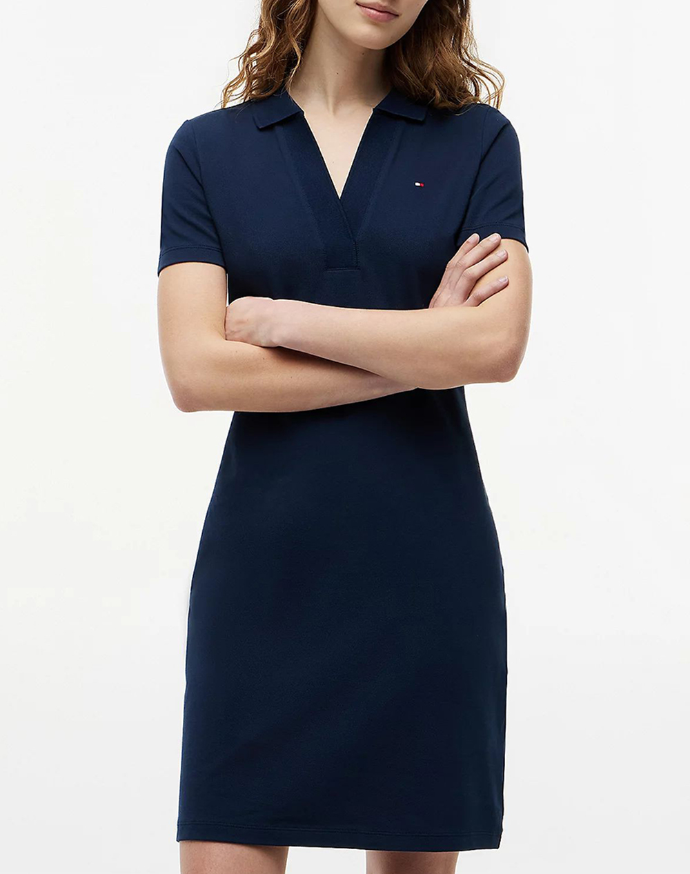 TOMMY HILFIGER SLIM OPEN NK POLO DRESS SS