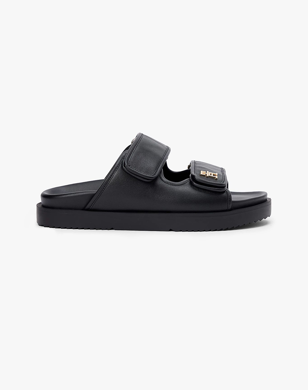TOMMY HILFIGER DOUBLE STRAP LEATHER SANDAL