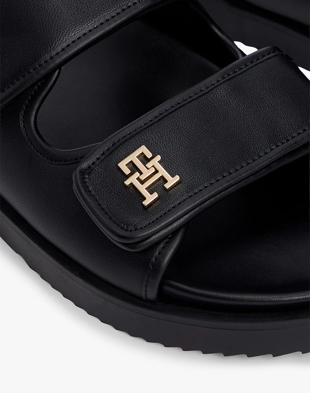 TOMMY HILFIGER DOUBLE STRAP LEATHER SANDAL