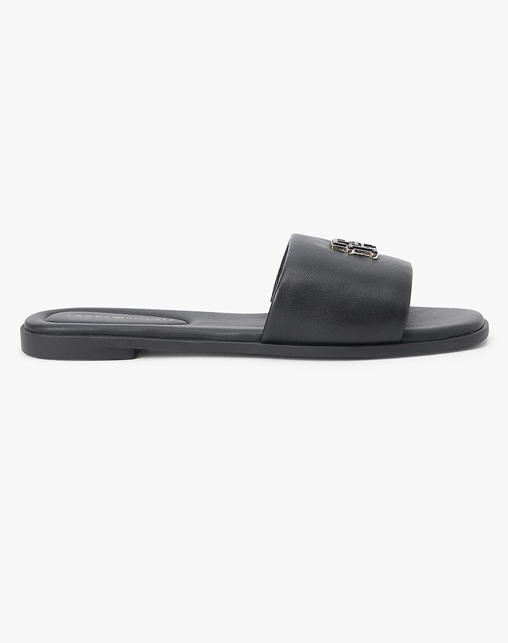 TOMMY HILFIGER TH LOGO HARDWARE LEATHER MULE