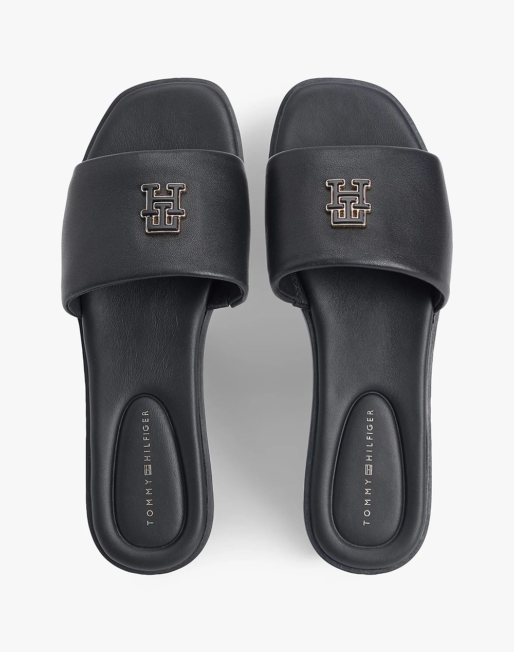 TOMMY HILFIGER TH LOGO HARDWARE LEATHER MULE