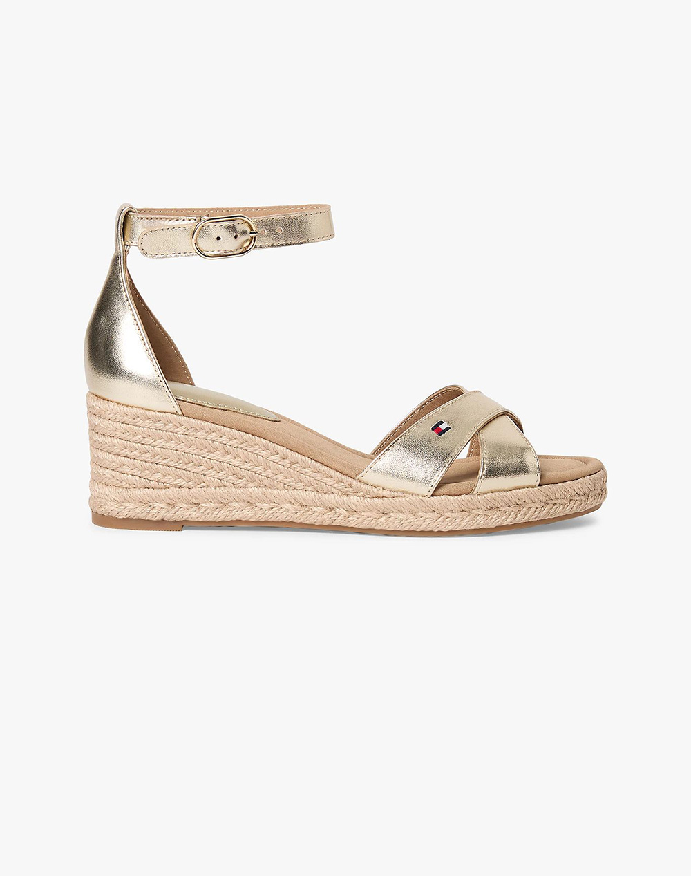 TOMMY HILFIGER MID WEDGE ESPAD X CROSS GOLD
