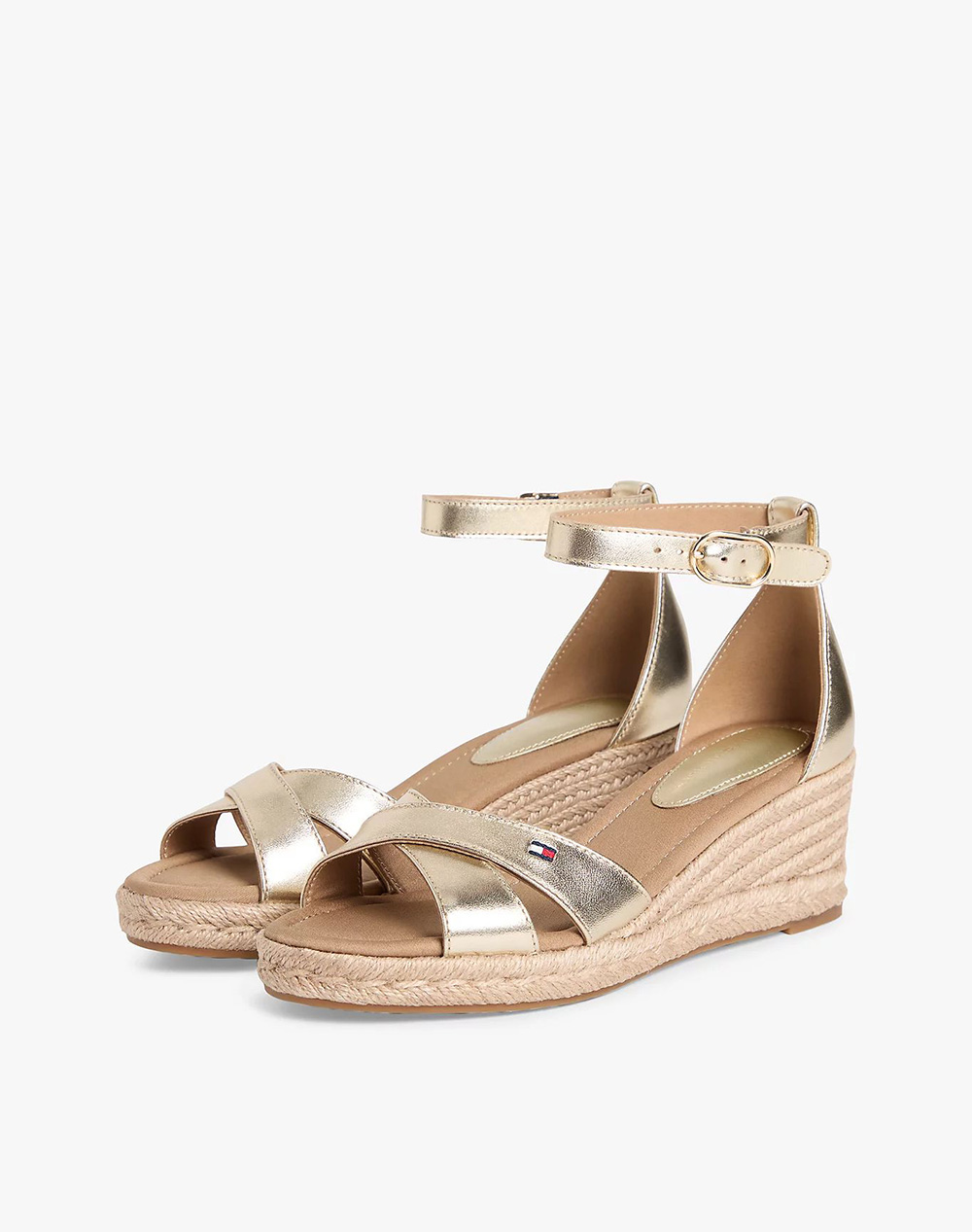 TOMMY HILFIGER MID WEDGE ESPAD X CROSS GOLD