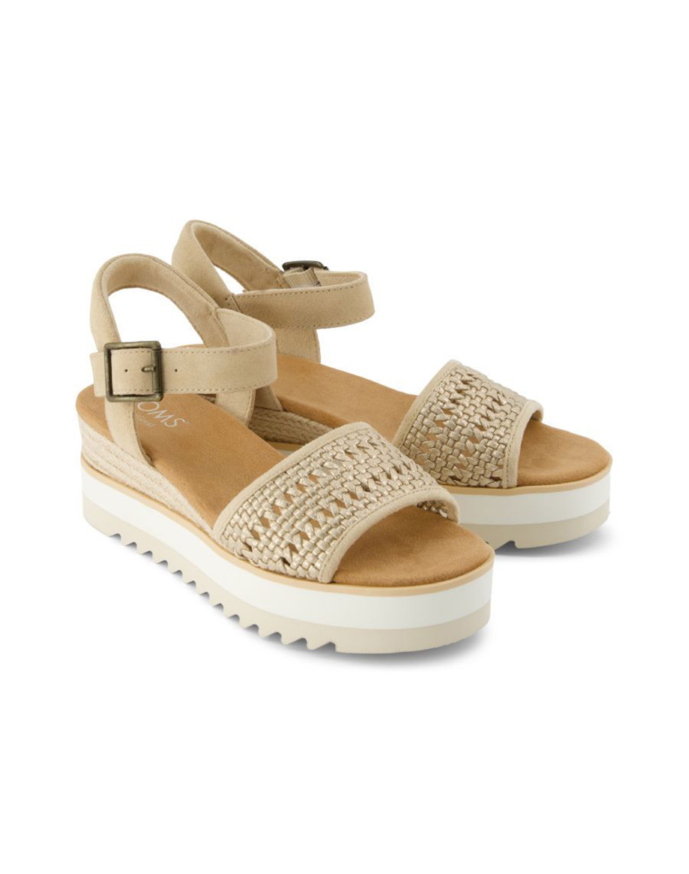 TOMS CHA MET LTHR BASKET WM DIANA SAND