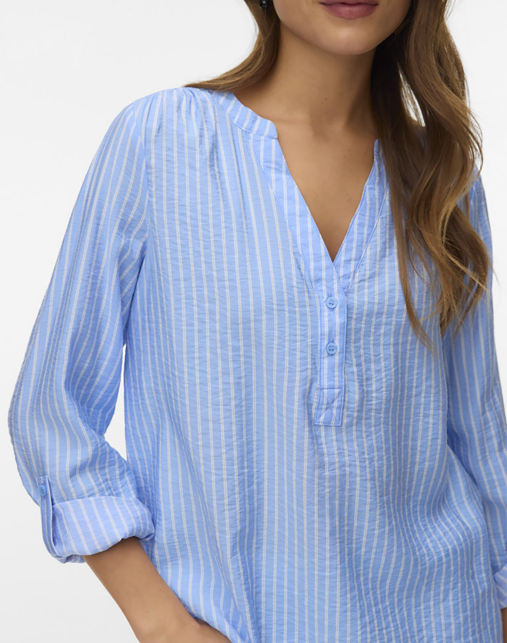 VERO MODA VMKAJA LS V-NECK FOLD-UP TOP WVN