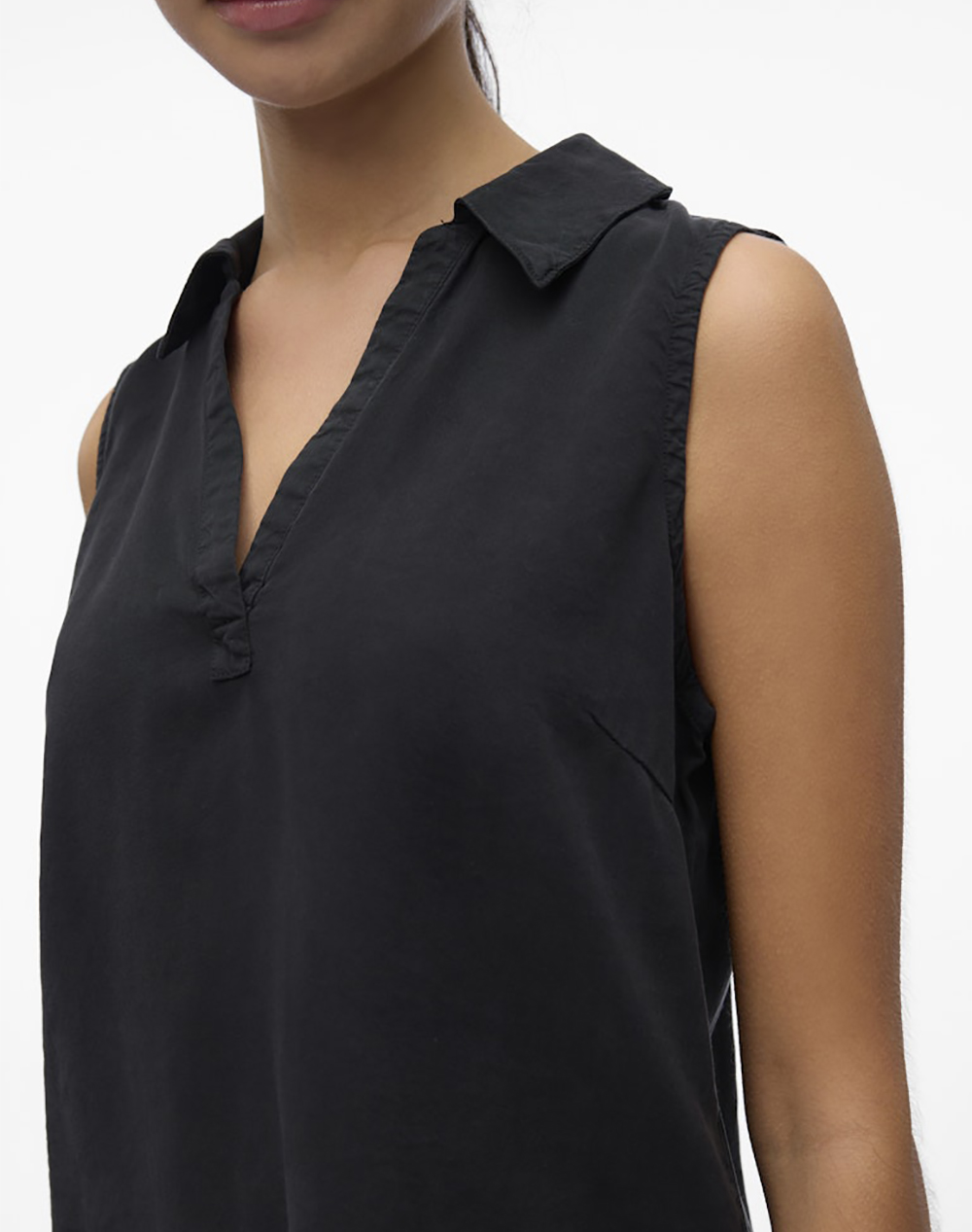 VERO MODA VMHARPER SL COLLAR SHORT TENCEL TOP GA