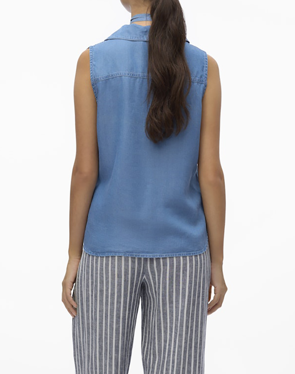 VERO MODA VMHARPER SL COLLAR SHORT TENCEL TOP GA