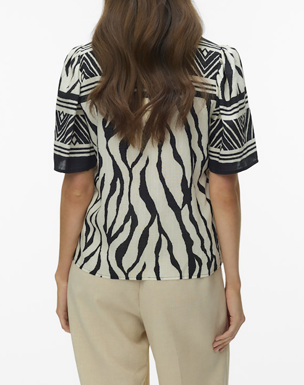 VERO MODA VMKAMILLE 2/4 V-NECK TOP WVN BTQ BE