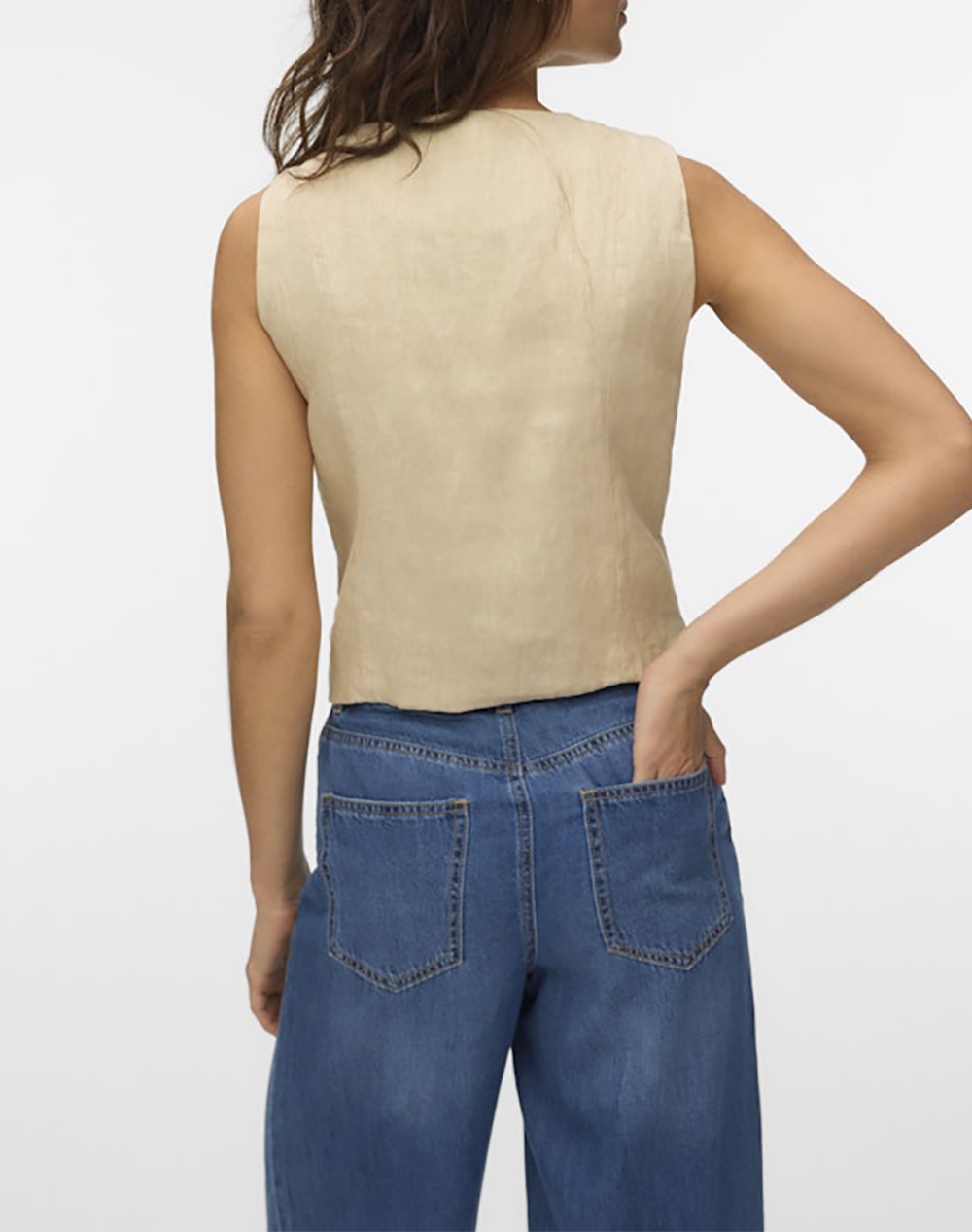 VERO MODA VMLAICA SL LINEN WAISTCOAT