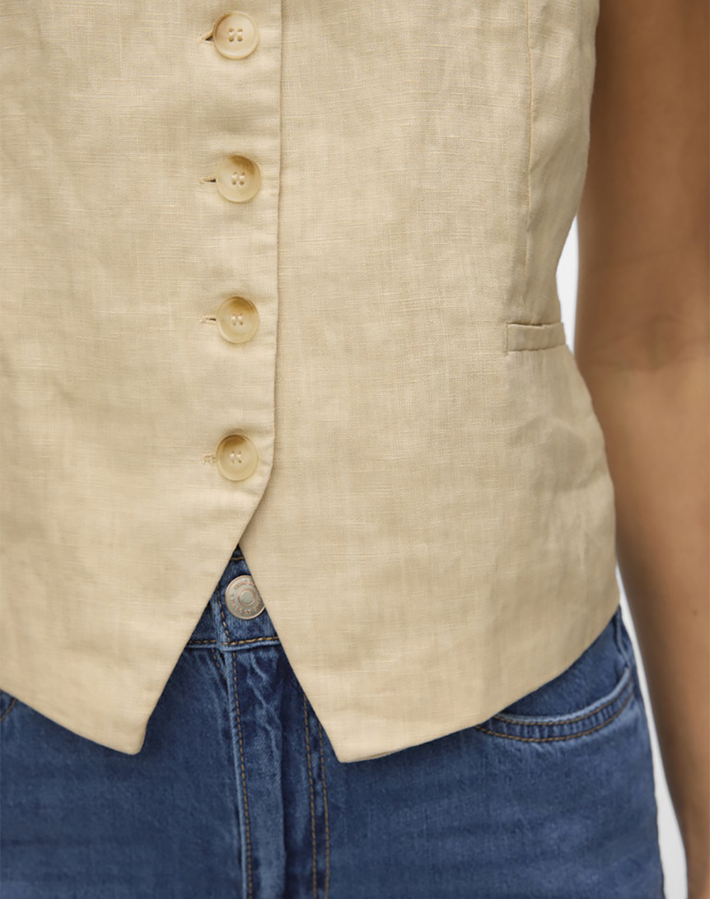 VERO MODA VMLAICA SL LINEN WAISTCOAT