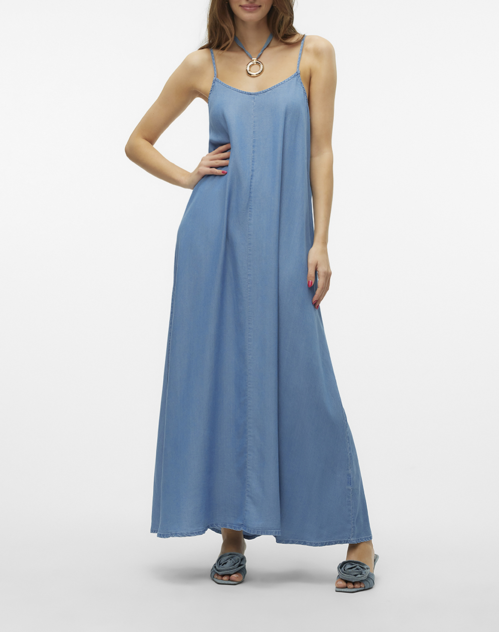 VERO MODA VMHARPER SL STRAP MAXI TENCEL DRESS GA
