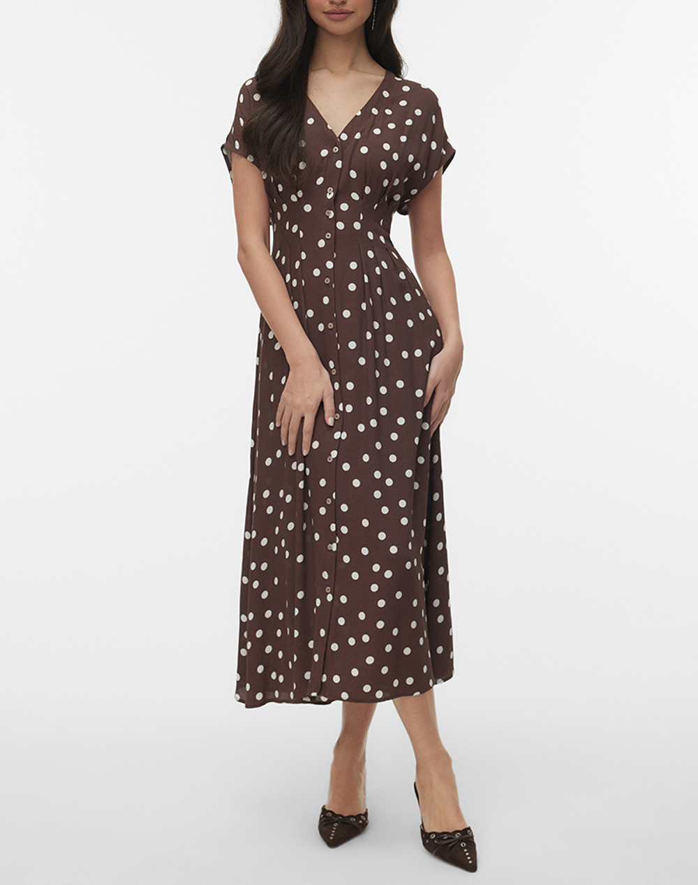 VERO MODA VMELISA SL PLEAT SHIRT 7/8 DRESS WVN