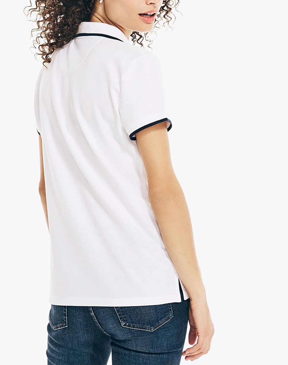 NAUTICA BLOUSE POLO ΚΜ S/S TIPPED SPLIT NECK OCEAN POLO