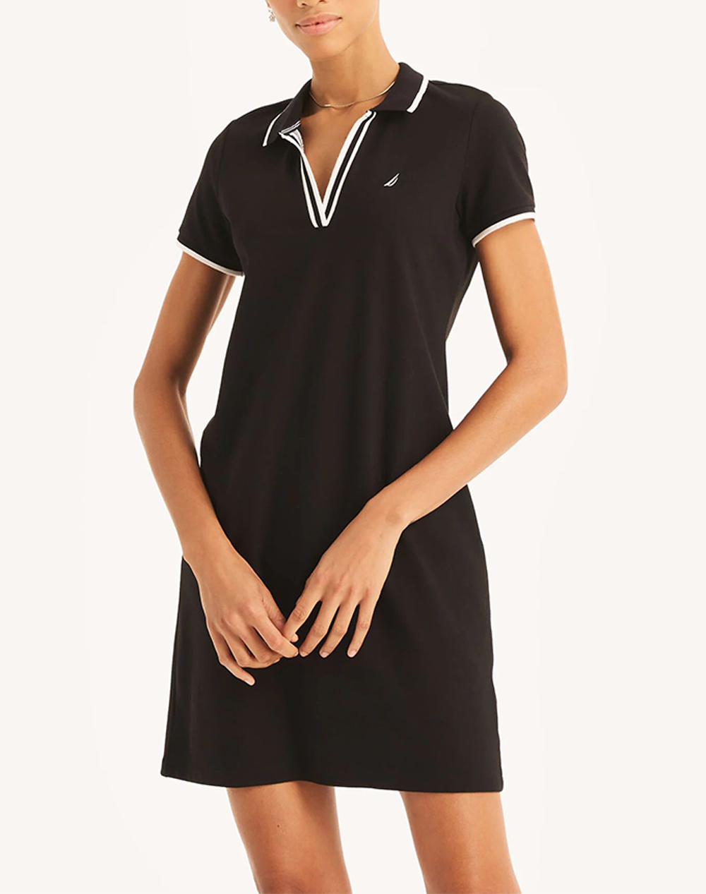 NAUTICA РОКЛЯ S/S TIPPED KNIT OCEAN POLO DRESS