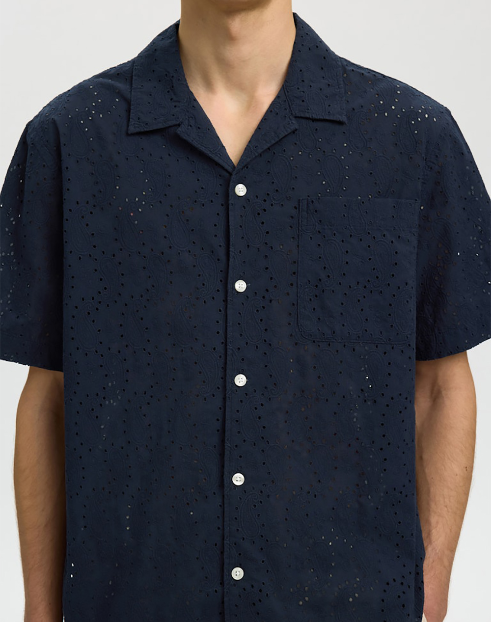 SELECTED SLHRLXJAX BRODERIE SS SHIRT