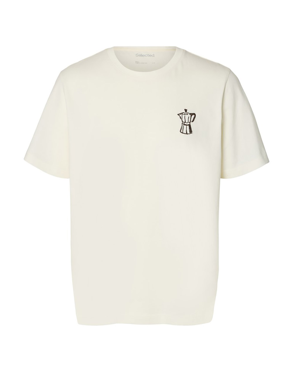 SELECTED SLHASPEN EMB SS O-NECK TEE