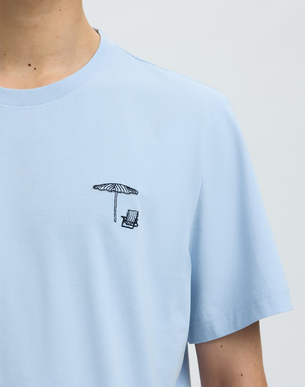 SELECTED SLHASPEN EMB SS O-NECK TEE