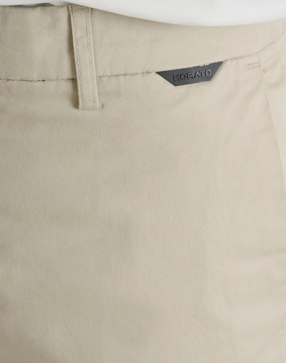 ANTONY MORATO MMSH00225FA800197 MIN OF 6 SHORTS MARK SLIM FIT IN STRETCH TWILL COTTON BLEND FABRIC WITH LOGOED RUBBER FLAG MENS SHORTS