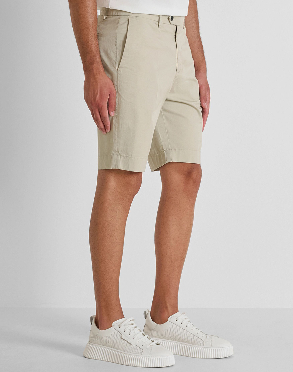 ANTONY MORATO MMSH00225FA800197 MIN OF 6 SHORTS MARK SLIM FIT IN STRETCH TWILL COTTON BLEND FABRIC WITH LOGOED RUBBER FLAG MENS SHORTS