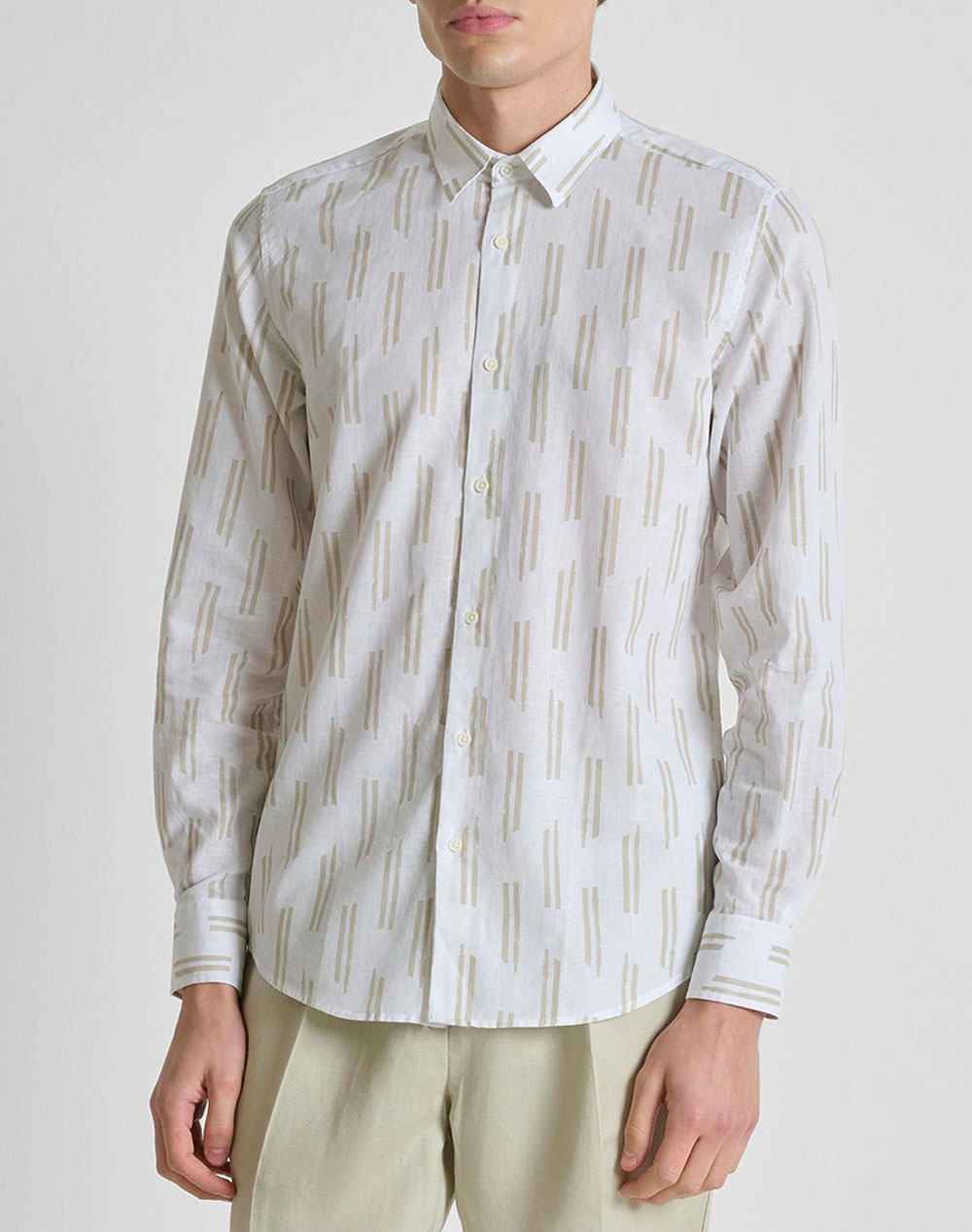 ANTONY MORATO MMSL00789FA430661 MIN OF 6 SHIRT NAPOLI REGULAR FIT IN PRINTED LINEN BLEND FABRIC MENS SHIRT