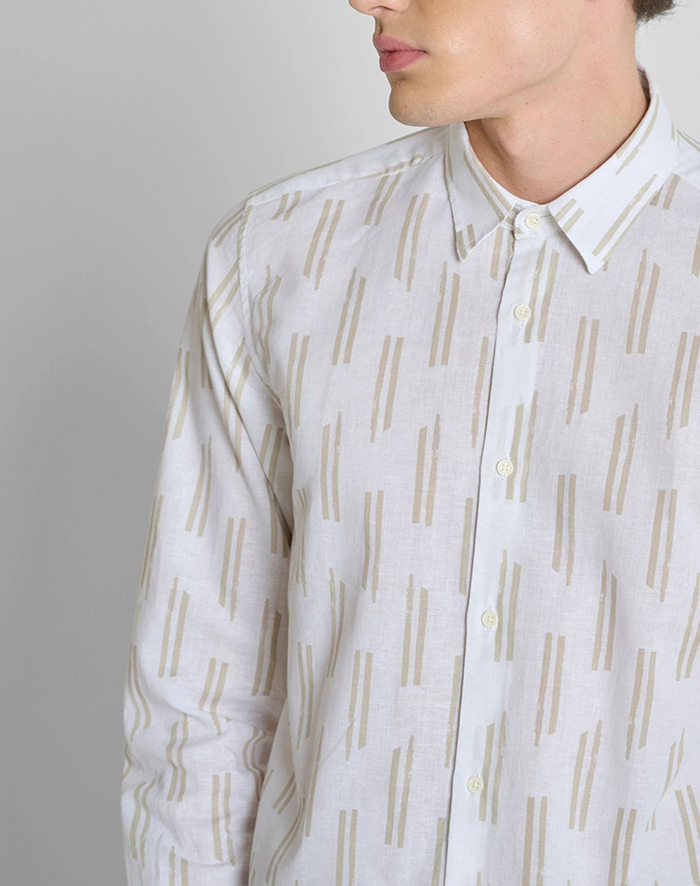 ANTONY MORATO MMSL00789FA430661 MIN OF 6 SHIRT NAPOLI REGULAR FIT IN PRINTED LINEN BLEND FABRIC MENS SHIRT