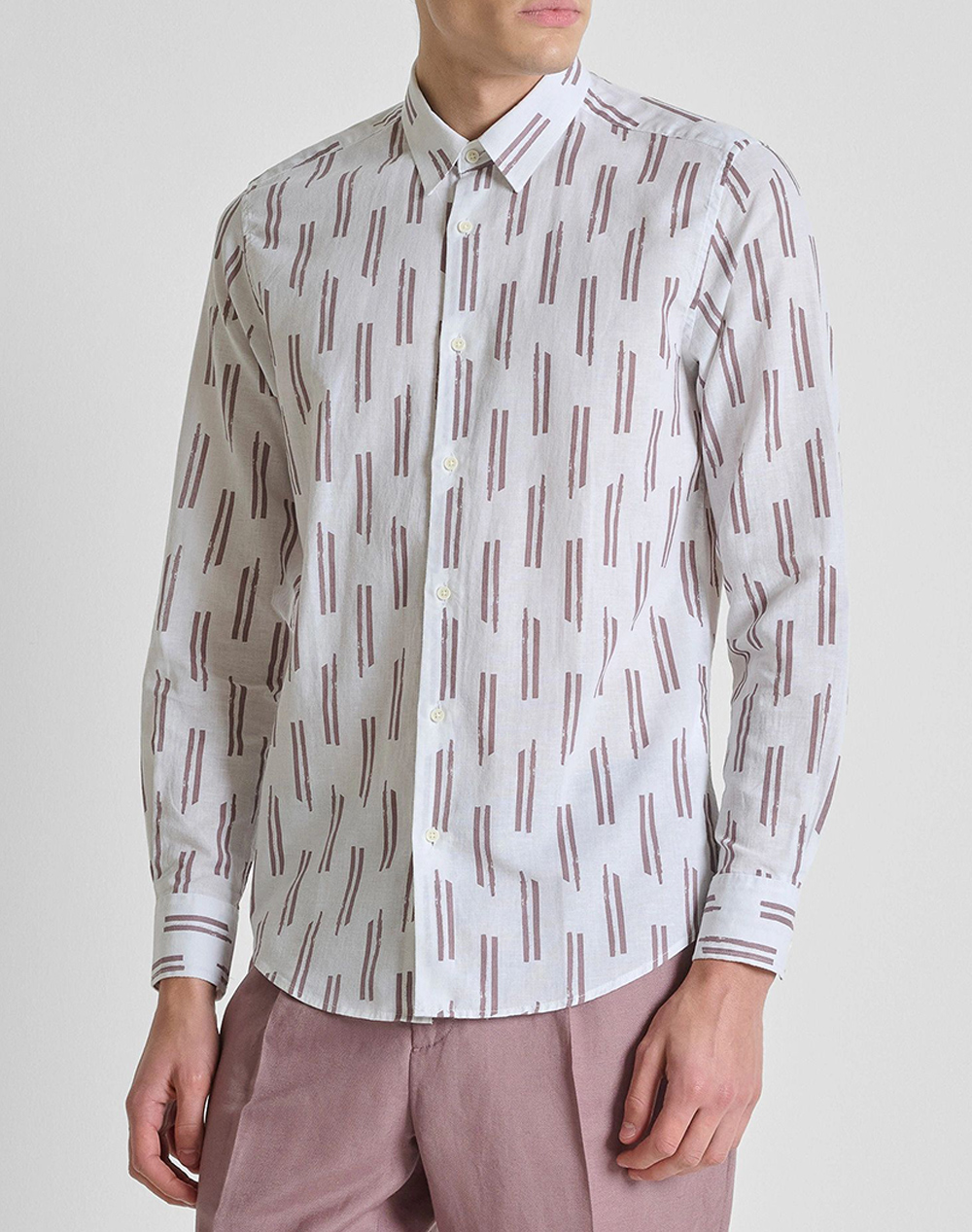 ANTONY MORATO MMSL00789FA430661 MIN OF 6 SHIRT NAPOLI REGULAR FIT IN PRINTED LINEN BLEND FABRIC MENS SHIRT