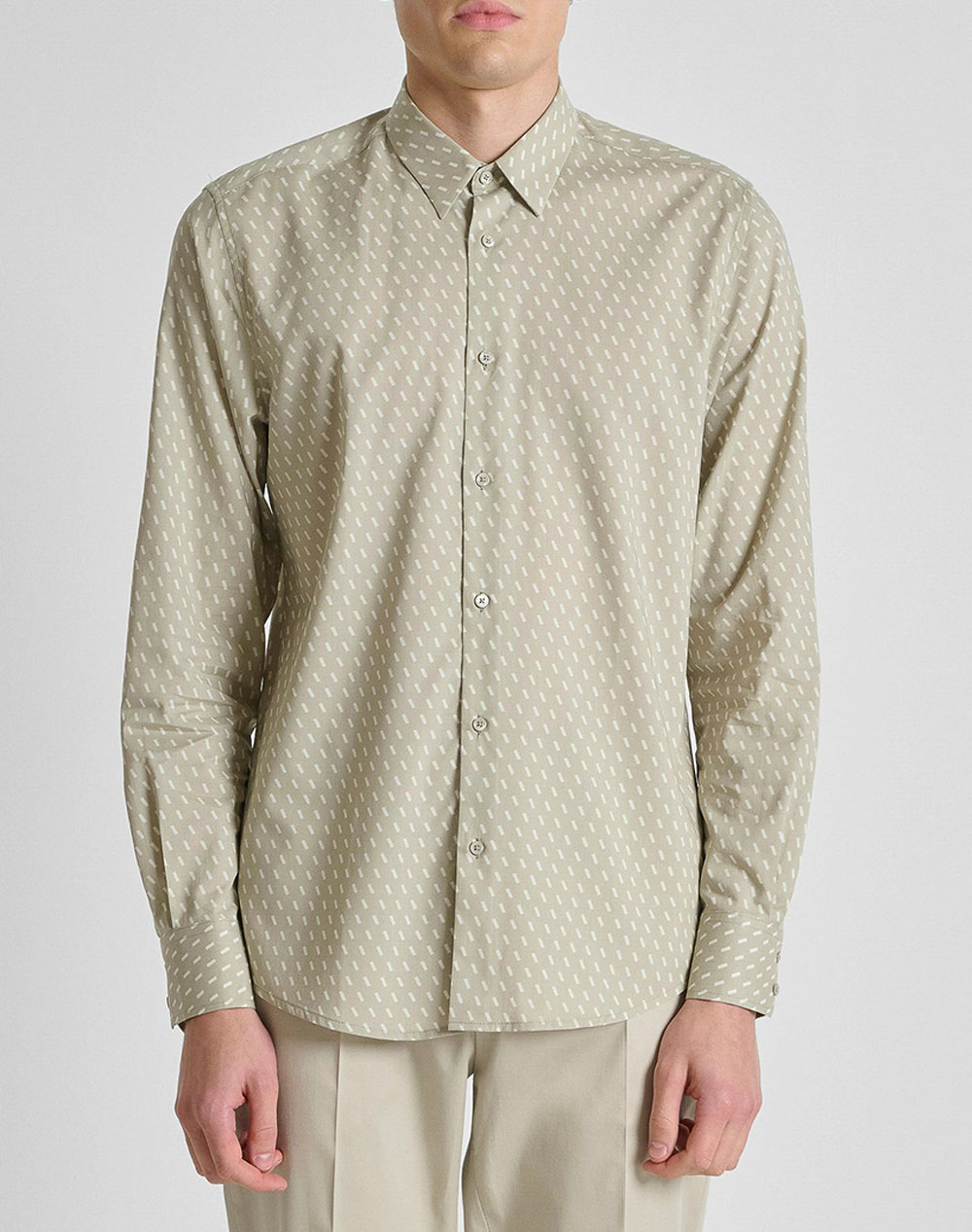 ANTONY MORATO MMSL00804FA430662 MIN OF 6 SHIRT NAPOLI REGULAR FITIN PRINTED COTTON VISCOSE BLEND FABRIC WITH LOGOED METAL BADGE MENS SHIRT