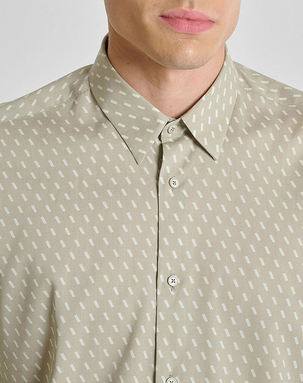ANTONY MORATO MMSL00804FA430662 MIN OF 6 SHIRT NAPOLI REGULAR FITIN PRINTED COTTON VISCOSE BLEND FABRIC WITH LOGOED METAL BADGE MENS SHIRT