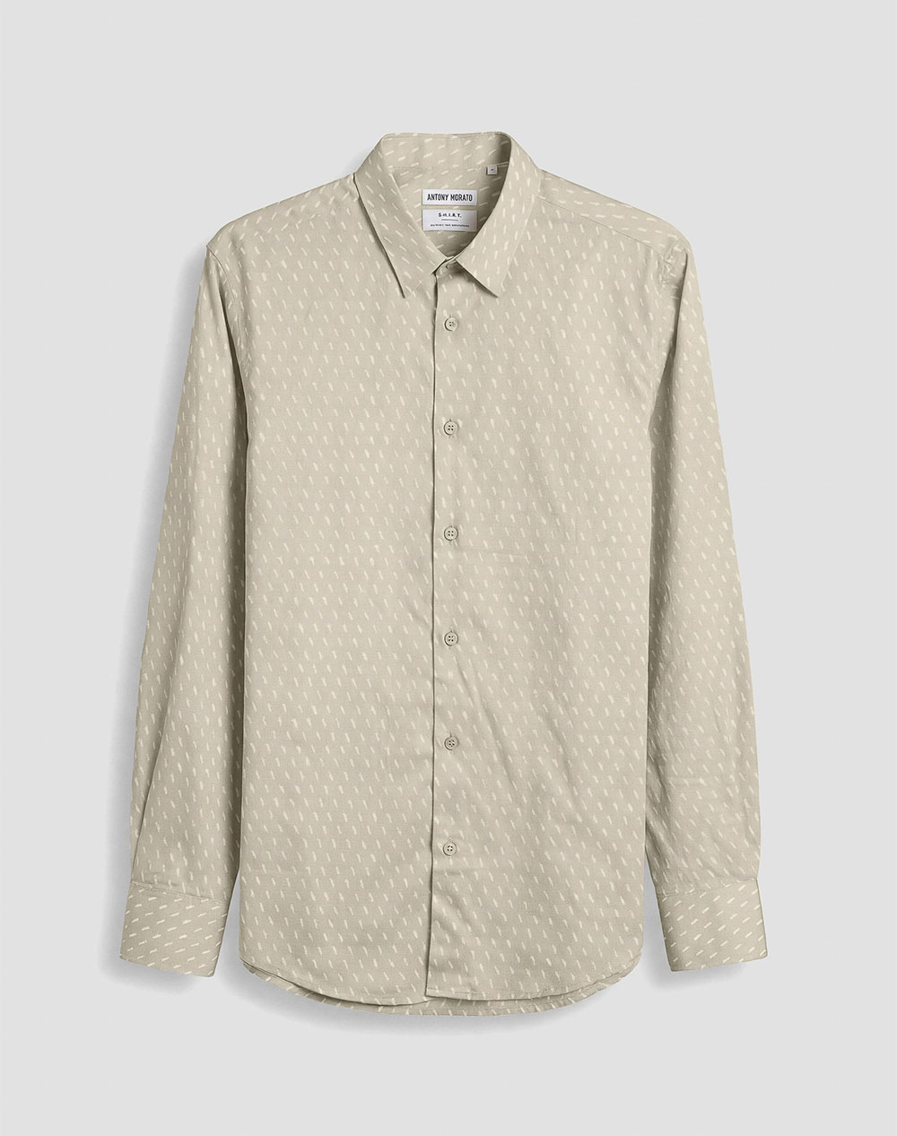 ANTONY MORATO MMSL00804FA430662 MIN OF 6 SHIRT NAPOLI REGULAR FITIN PRINTED COTTON VISCOSE BLEND FABRIC WITH LOGOED METAL BADGE MENS SHIRT